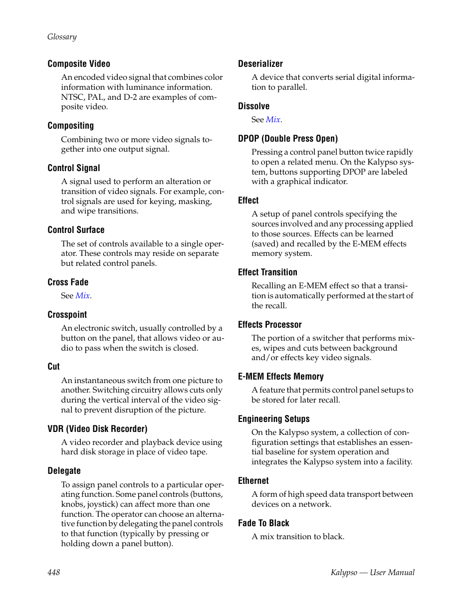 Grass Valley Kalypso User Manual V.15.0 User Manual | Page 448 / 470