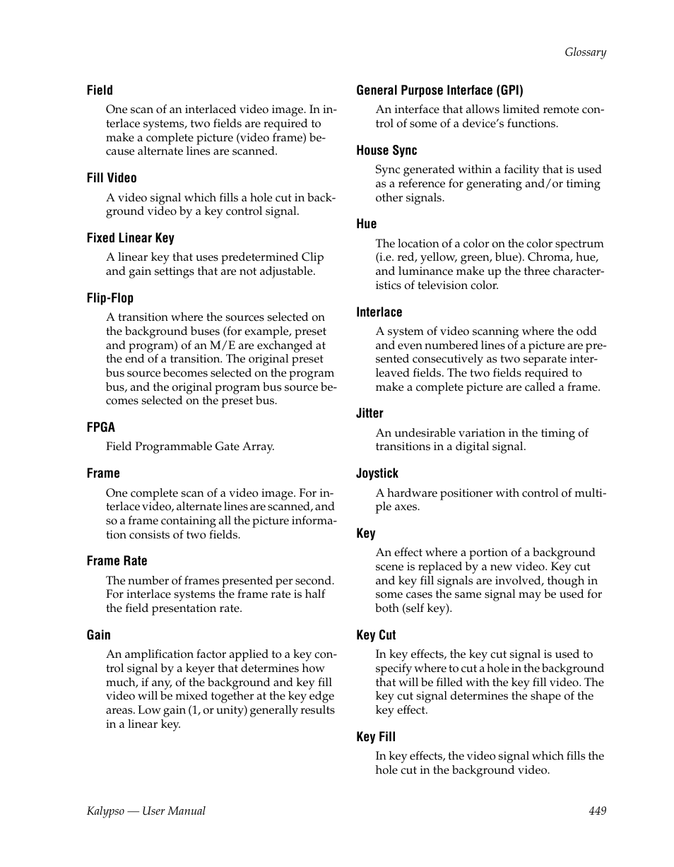 Fill. also see, Gain | Grass Valley Kalypso User Manual V.15.0 User Manual | Page 449 / 470
