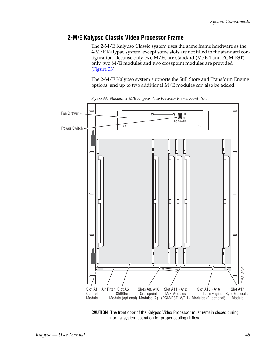 M/e kalypso classic video processor frame | Grass Valley Kalypso User Manual V.15.0 User Manual | Page 45 / 470