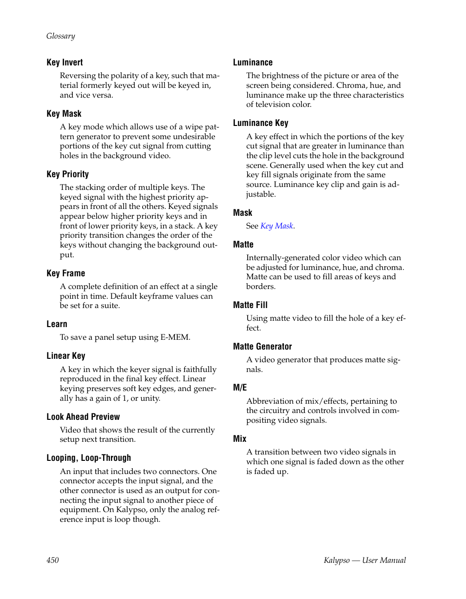 Grass Valley Kalypso User Manual V.15.0 User Manual | Page 450 / 470