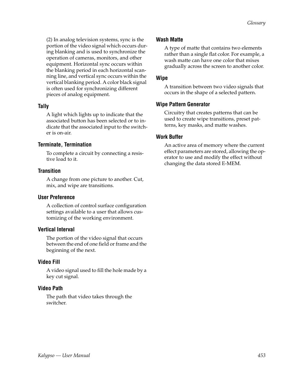 User preference | Grass Valley Kalypso User Manual V.15.0 User Manual | Page 453 / 470