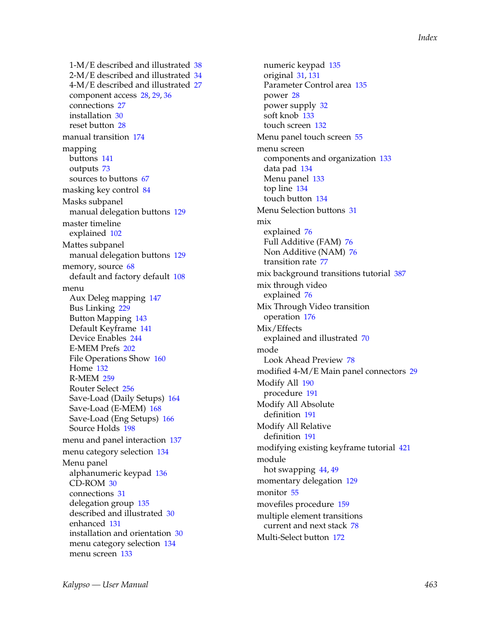 Grass Valley Kalypso User Manual V.15.0 User Manual | Page 463 / 470