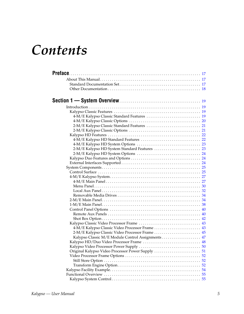 Grass Valley Kalypso User Manual V.15.0 User Manual | Page 5 / 470