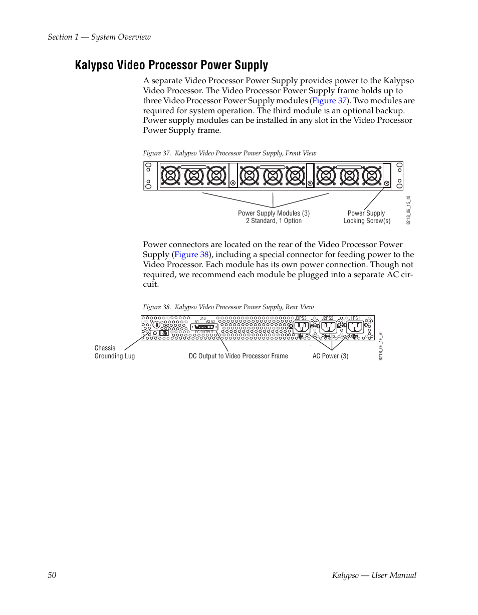 Kalypso video processor power supply | Grass Valley Kalypso User Manual V.15.0 User Manual | Page 50 / 470