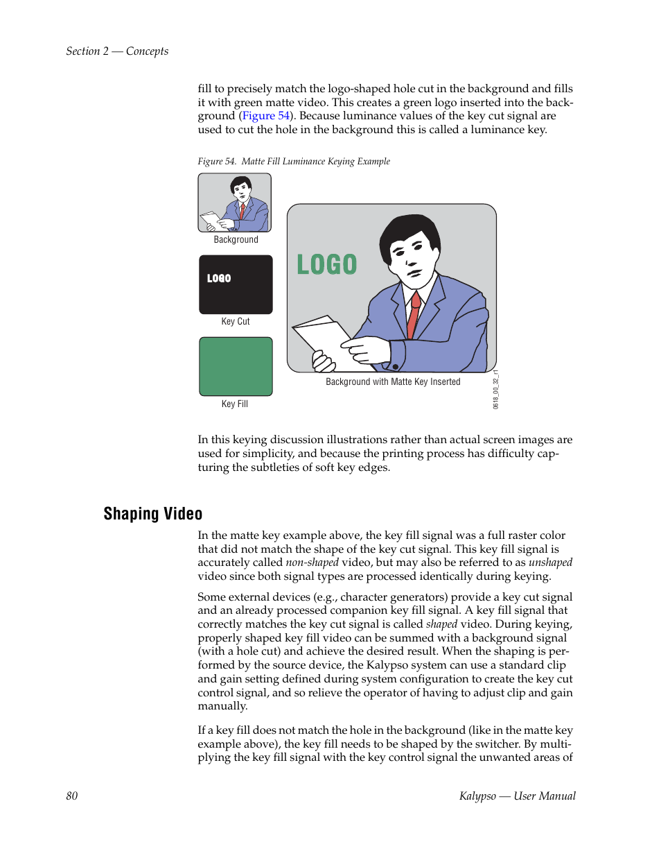 Shaping video, Logo | Grass Valley Kalypso User Manual V.15.0 User Manual | Page 80 / 470