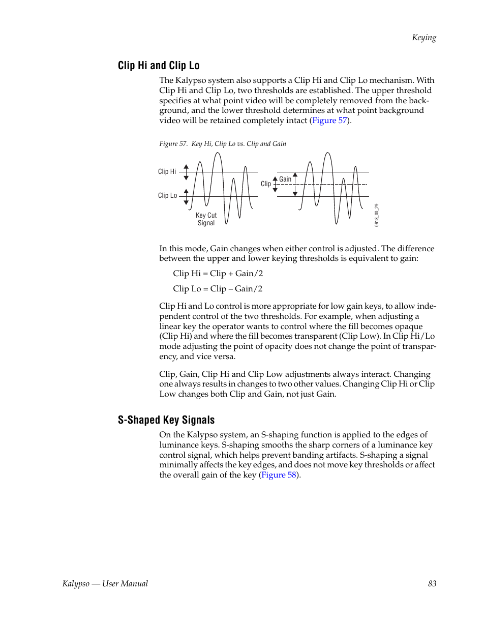 Clip hi and clip lo, S-shaped key signals | Grass Valley Kalypso User Manual V.15.0 User Manual | Page 83 / 470