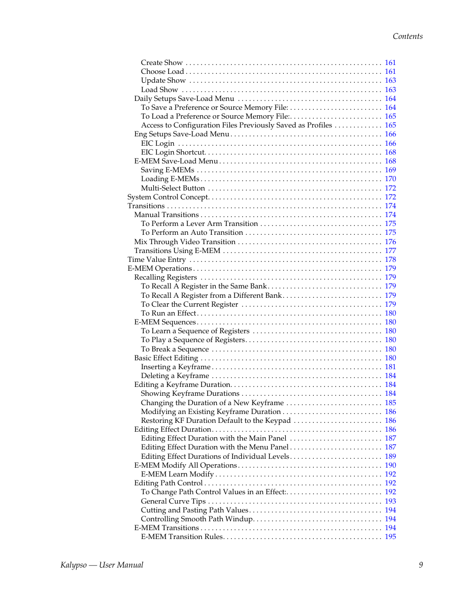 Grass Valley Kalypso User Manual V.15.0 User Manual | Page 9 / 470