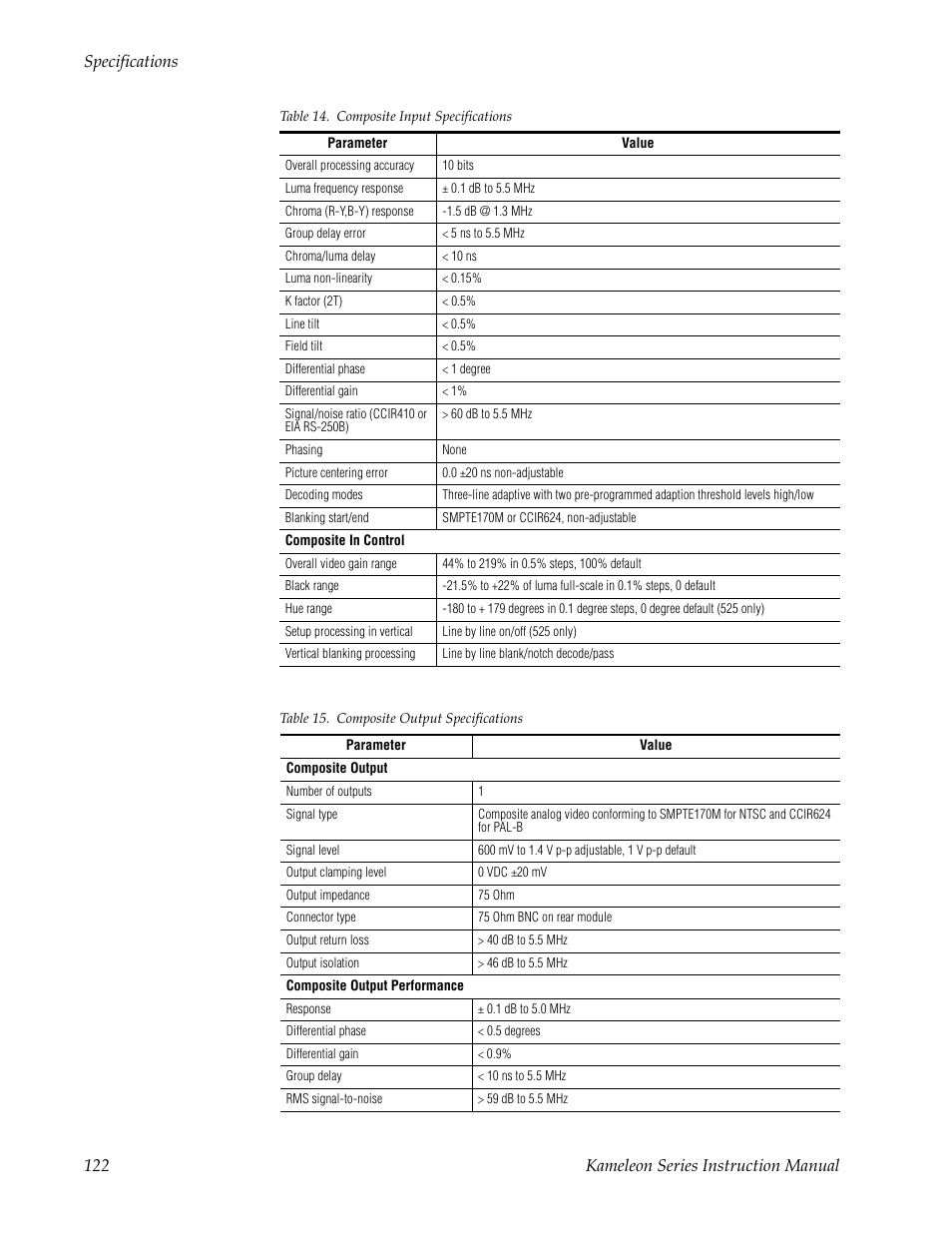 Grass Valley Kameleon Series v.5.1.0 User Manual | Page 122 / 134