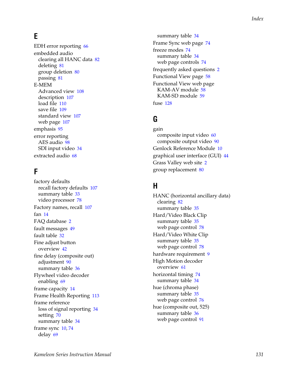Grass Valley Kameleon Series v.5.1.0 User Manual | Page 131 / 134