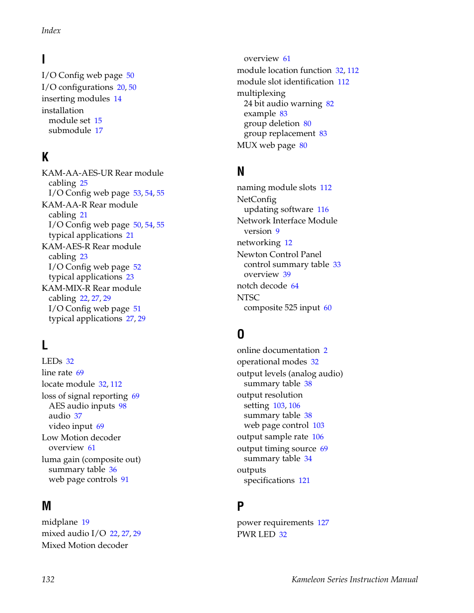 Grass Valley Kameleon Series v.5.1.0 User Manual | Page 132 / 134