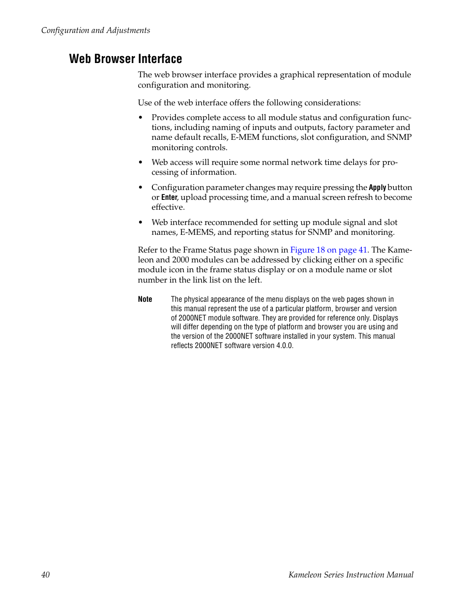 Web browser interface | Grass Valley Kameleon Series v.5.1.0 User Manual | Page 40 / 134
