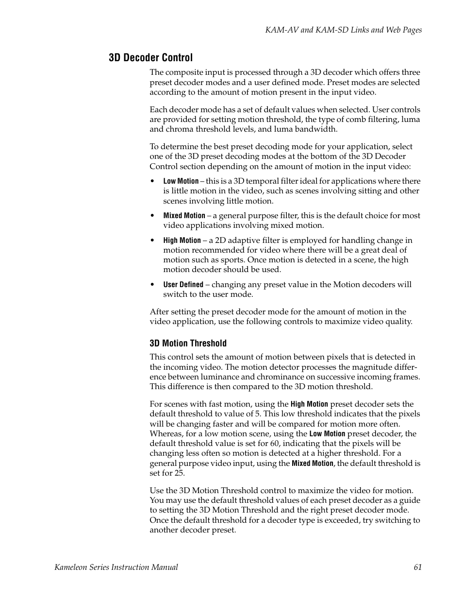3d decoder control | Grass Valley Kameleon Series v.5.1.0 User Manual | Page 61 / 134