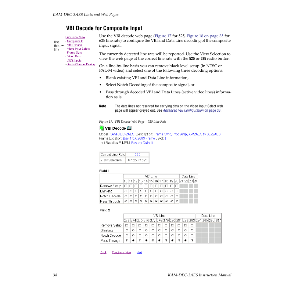 Vbi decode for composite input | Grass Valley KAM-DEC-2AES v.4.0.3 User Manual | Page 34 / 72