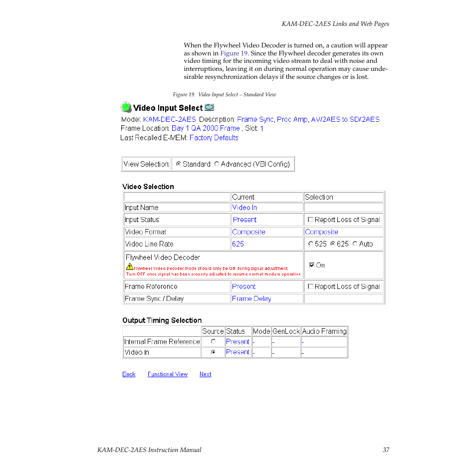 Grass Valley KAM-DEC-2AES v.4.0.3 User Manual | Page 37 / 72