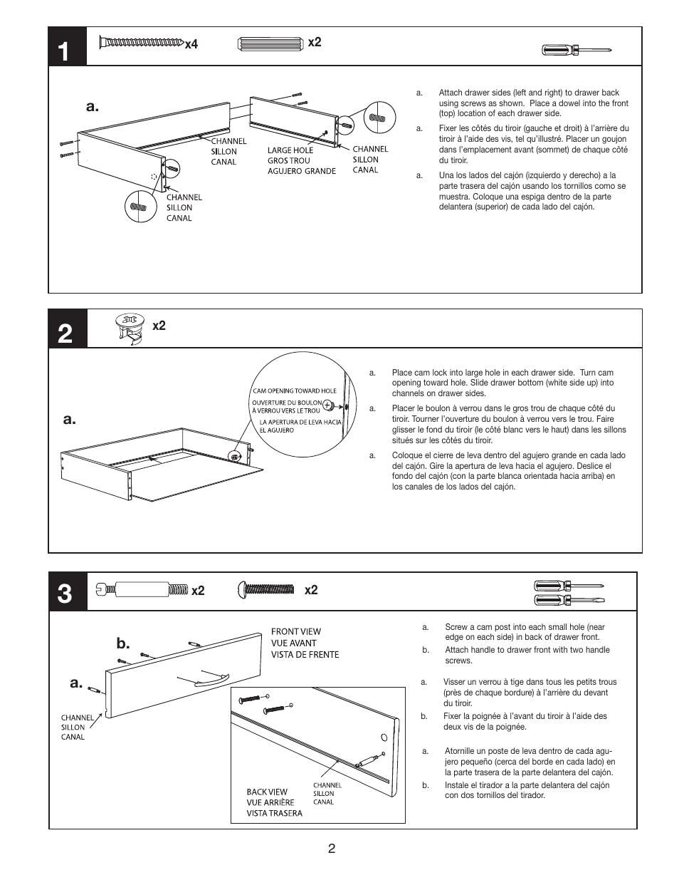 A. b | Closet Maid Decorative Panel Drawer S25RPDW5 User Manual | Page 2 / 4