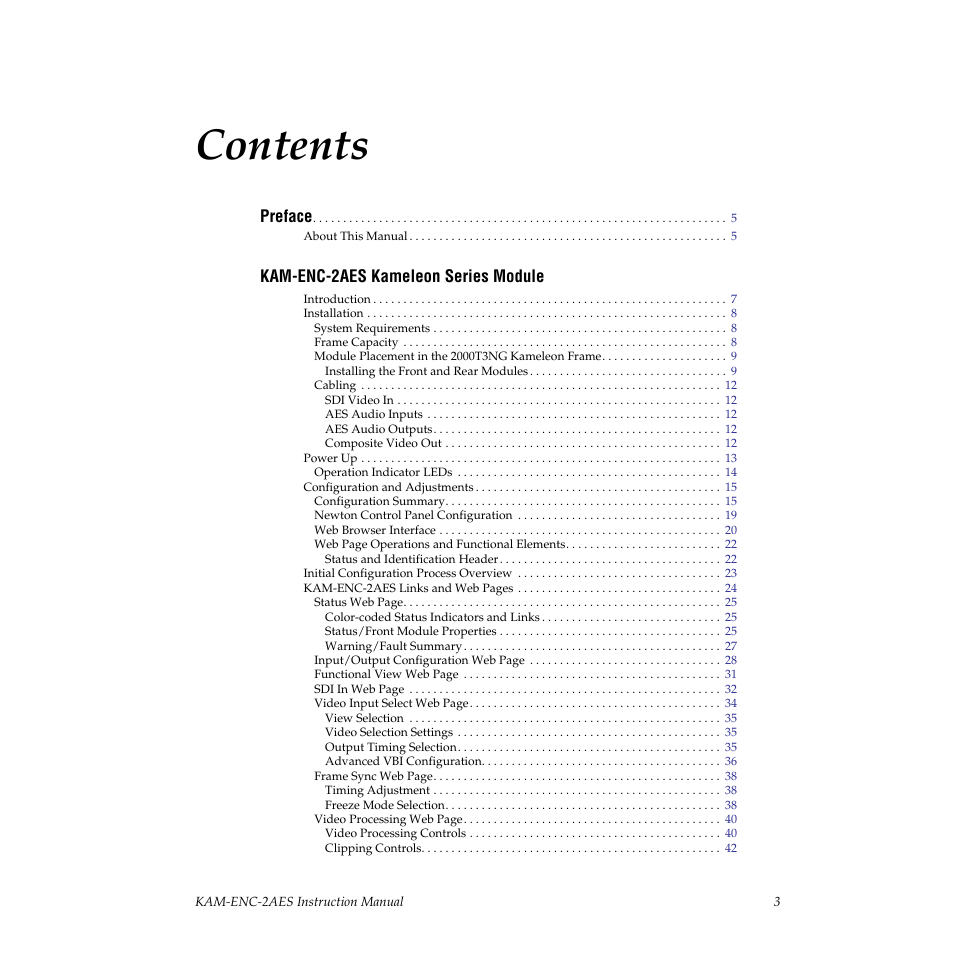 Grass Valley KAM-ENC-2AES v.4.0.1 User Manual | Page 3 / 76