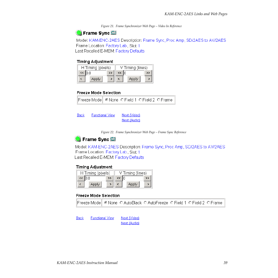 Figure 22 | Grass Valley KAM-ENC-2AES v.4.0.1 User Manual | Page 39 / 76