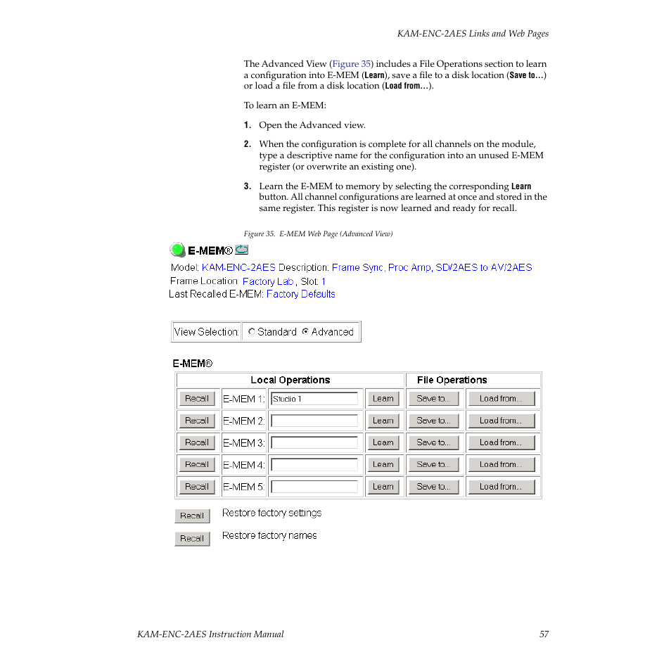 Grass Valley KAM-ENC-2AES v.4.0.1 User Manual | Page 57 / 76