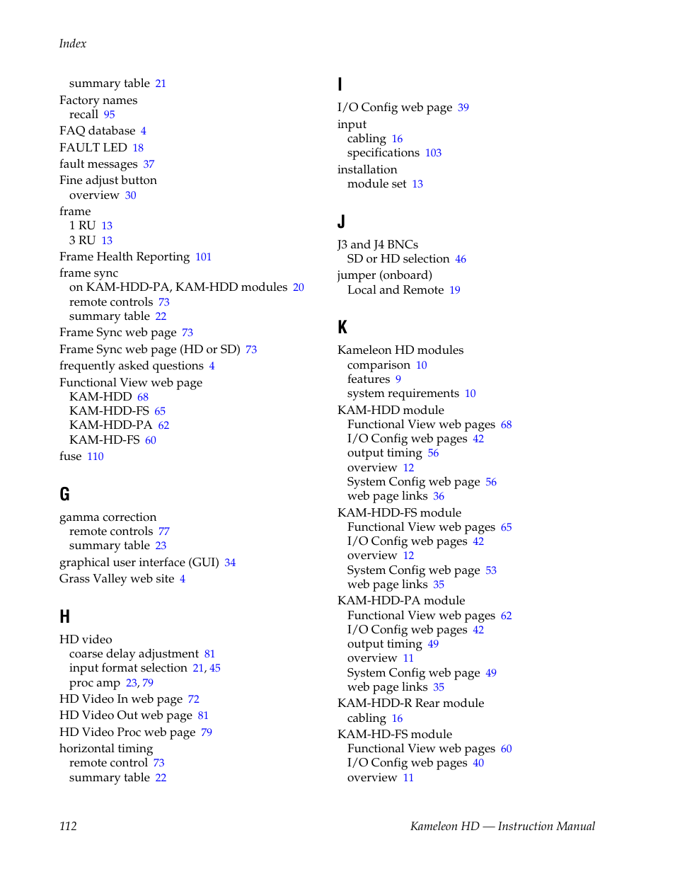 Grass Valley Kameleon HD Multi-Function Modules v.2.5.0 User Manual | Page 112 / 114