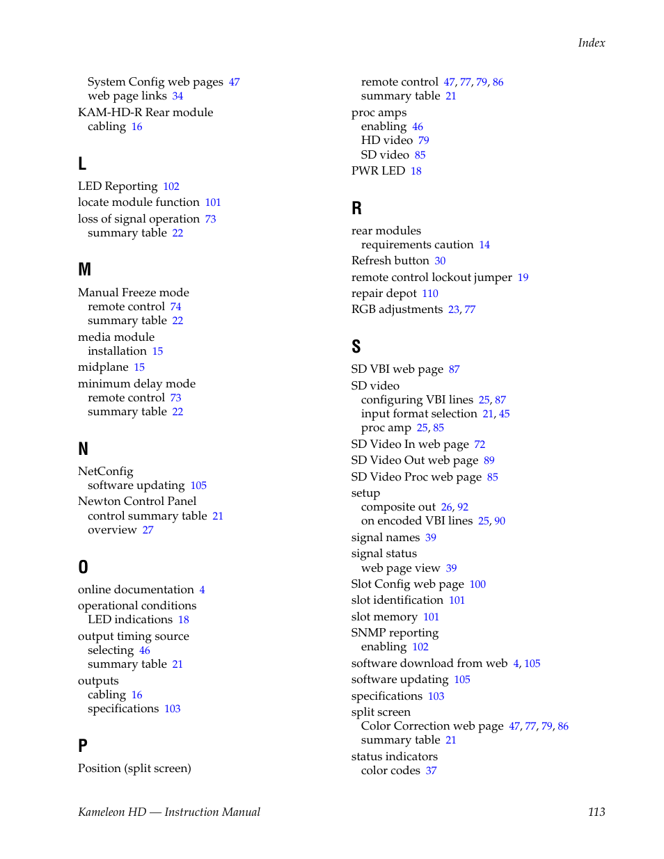 Grass Valley Kameleon HD Multi-Function Modules v.2.5.0 User Manual | Page 113 / 114
