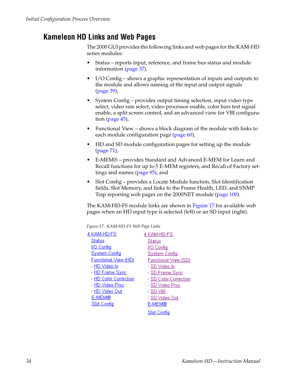 Kameleon hd links and web pages | Grass Valley Kameleon HD Multi-Function Modules v.2.5.0 User Manual | Page 34 / 114