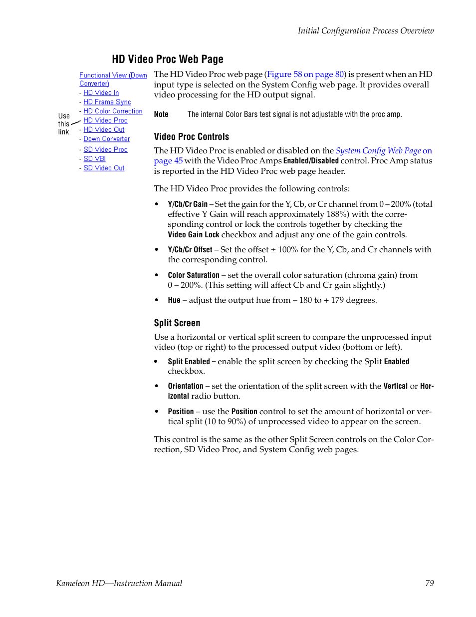 Hd video proc web page | Grass Valley Kameleon HD Multi-Function Modules v.2.5.0 User Manual | Page 79 / 114