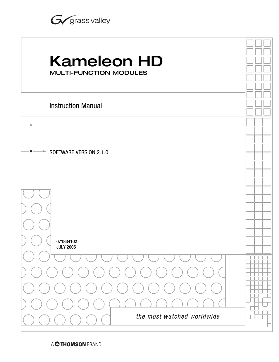 Grass Valley Kameleon HD Multi-Function Modules v.2.1.0 User Manual | 110 pages