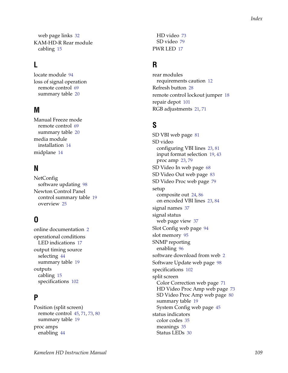 Grass Valley Kameleon HD Multi-Function Modules v.2.1.0 User Manual | Page 109 / 110