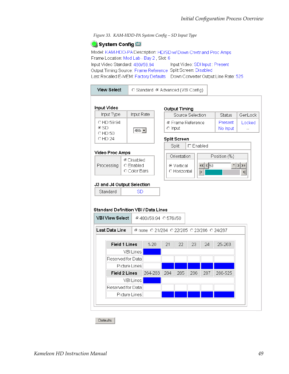 With sd input type selected | Grass Valley Kameleon HD Multi-Function Modules v.2.1.0 User Manual | Page 49 / 110