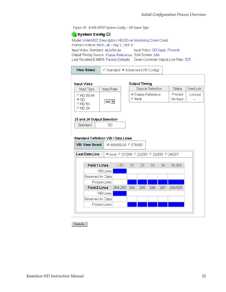 Kam-hdd with sd input type selected | Grass Valley Kameleon HD Multi-Function Modules v.2.1.0 User Manual | Page 55 / 110