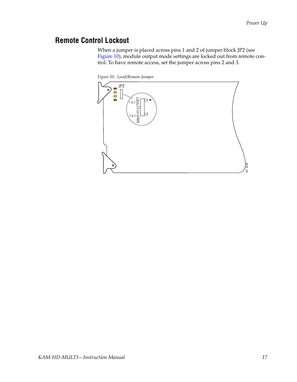 Remote control lockout | Grass Valley Kameleon HD Multi-Function Modules v.3.2.0 User Manual | Page 17 / 102