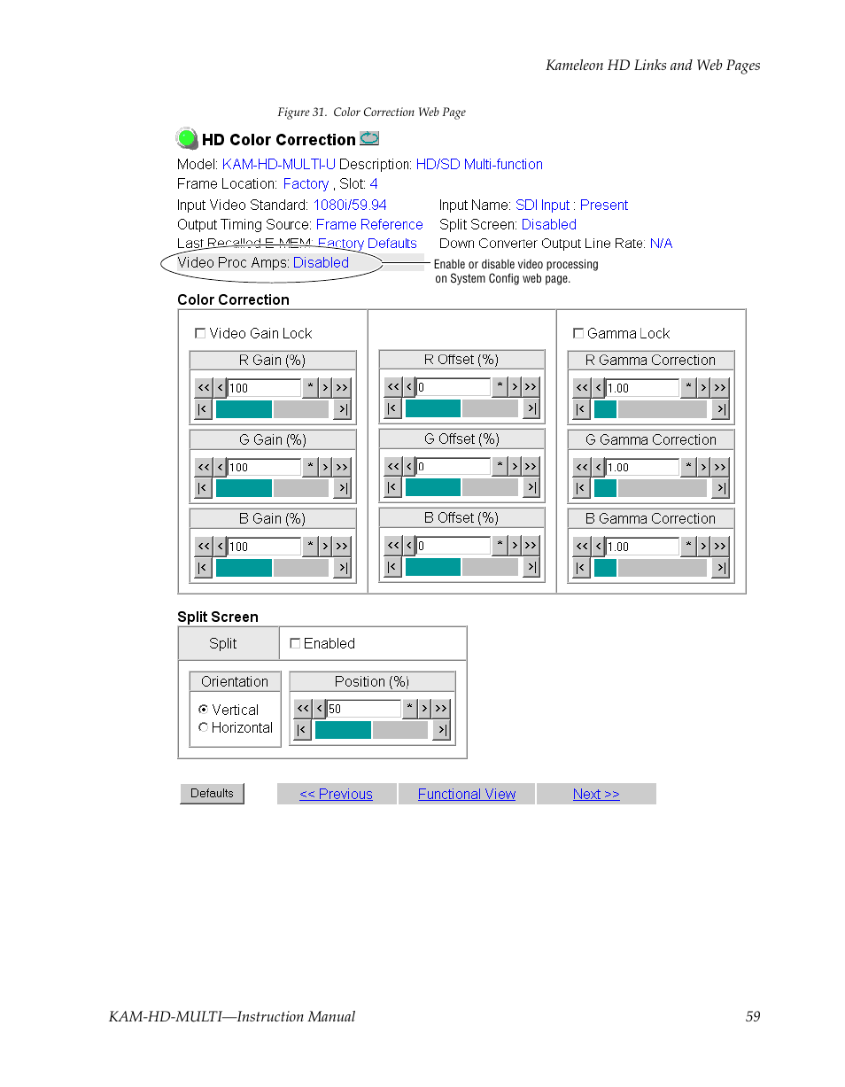For an hd | Grass Valley Kameleon HD Multi-Function Modules v.3.2.0 User Manual | Page 59 / 102
