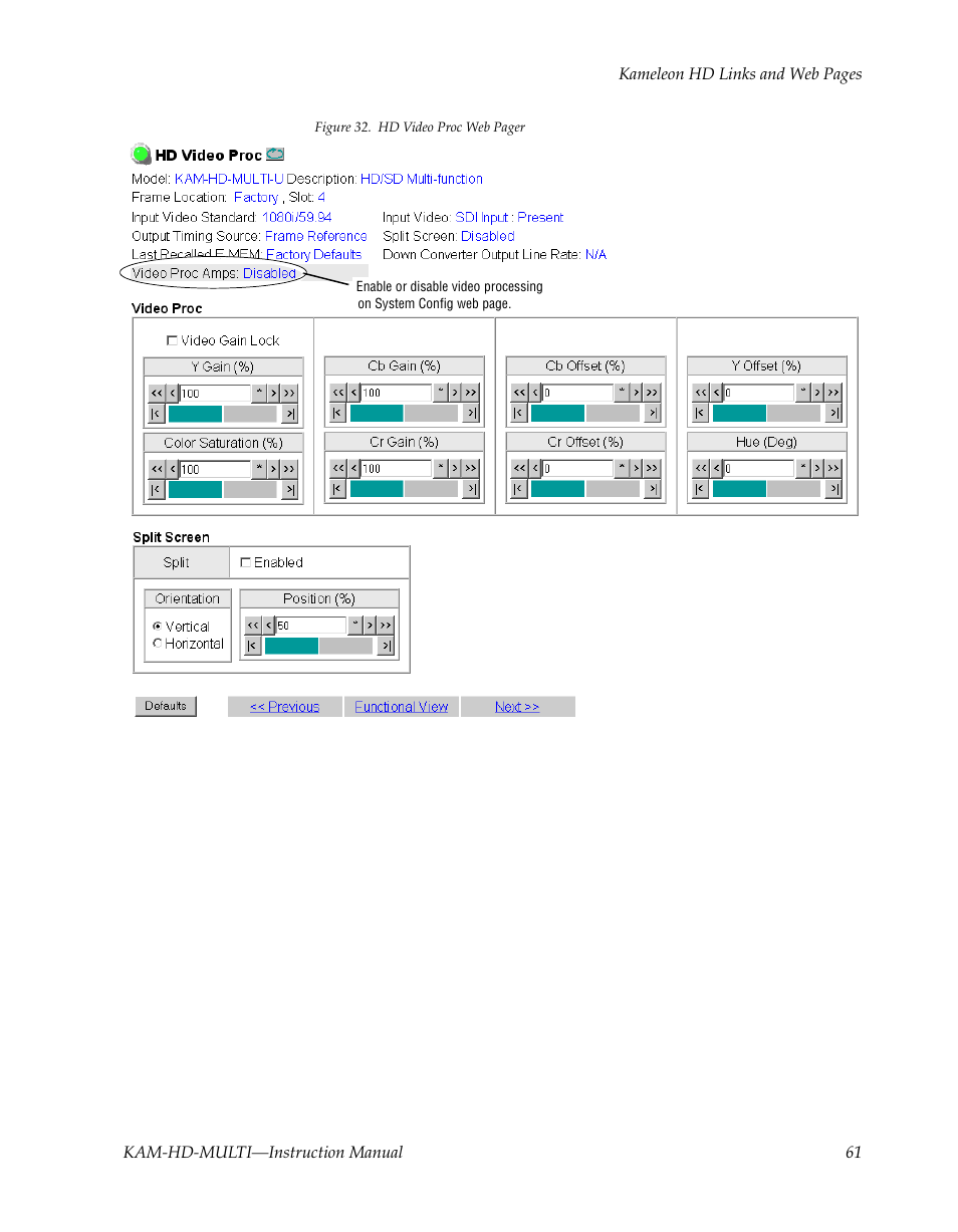 Grass Valley Kameleon HD Multi-Function Modules v.3.2.0 User Manual | Page 61 / 102