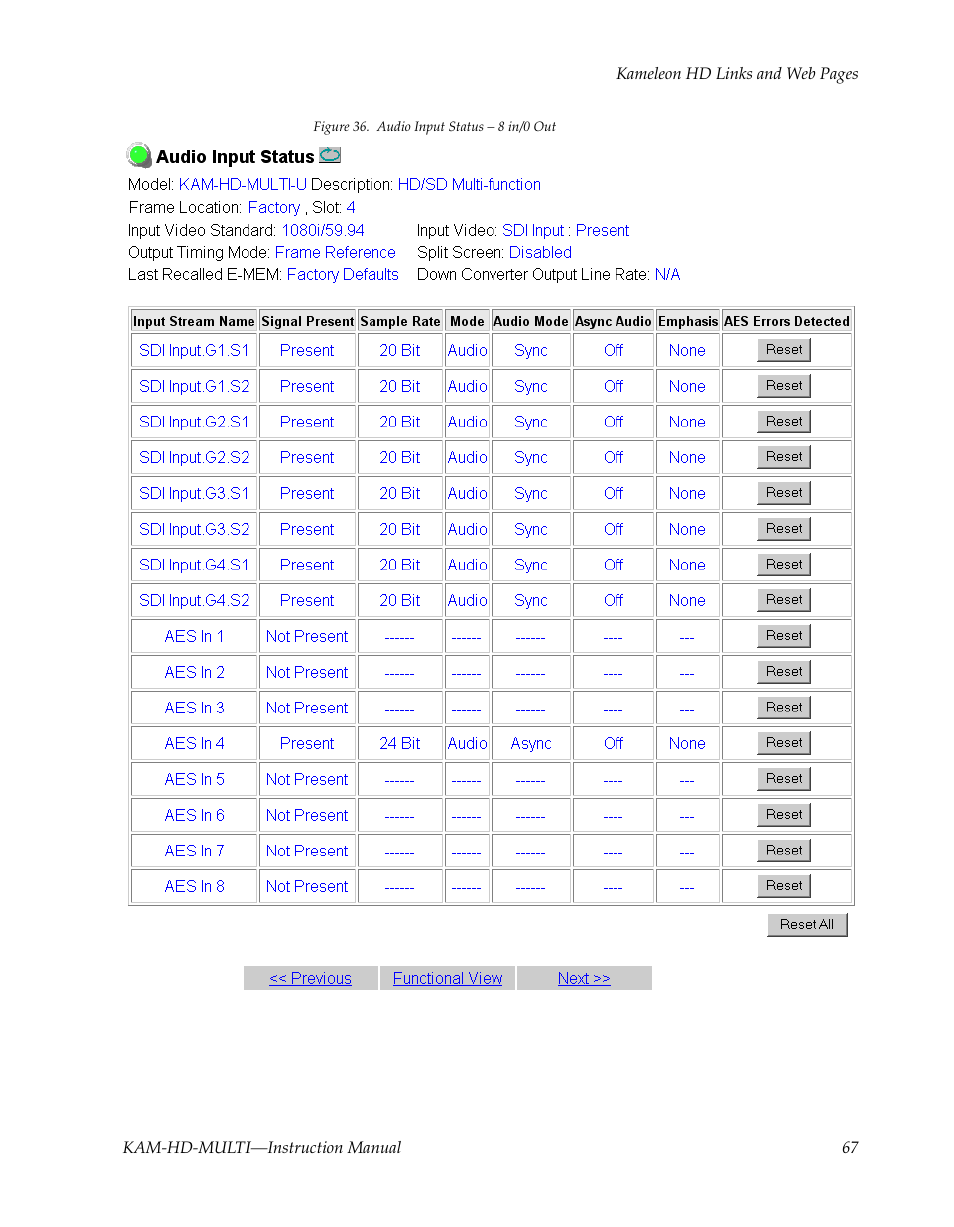 Grass Valley Kameleon HD Multi-Function Modules v.3.2.0 User Manual | Page 67 / 102