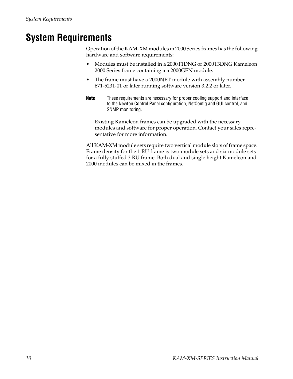 System requirements | Grass Valley KAM-XM-SERIES v.1.4.1 User Manual | Page 10 / 80