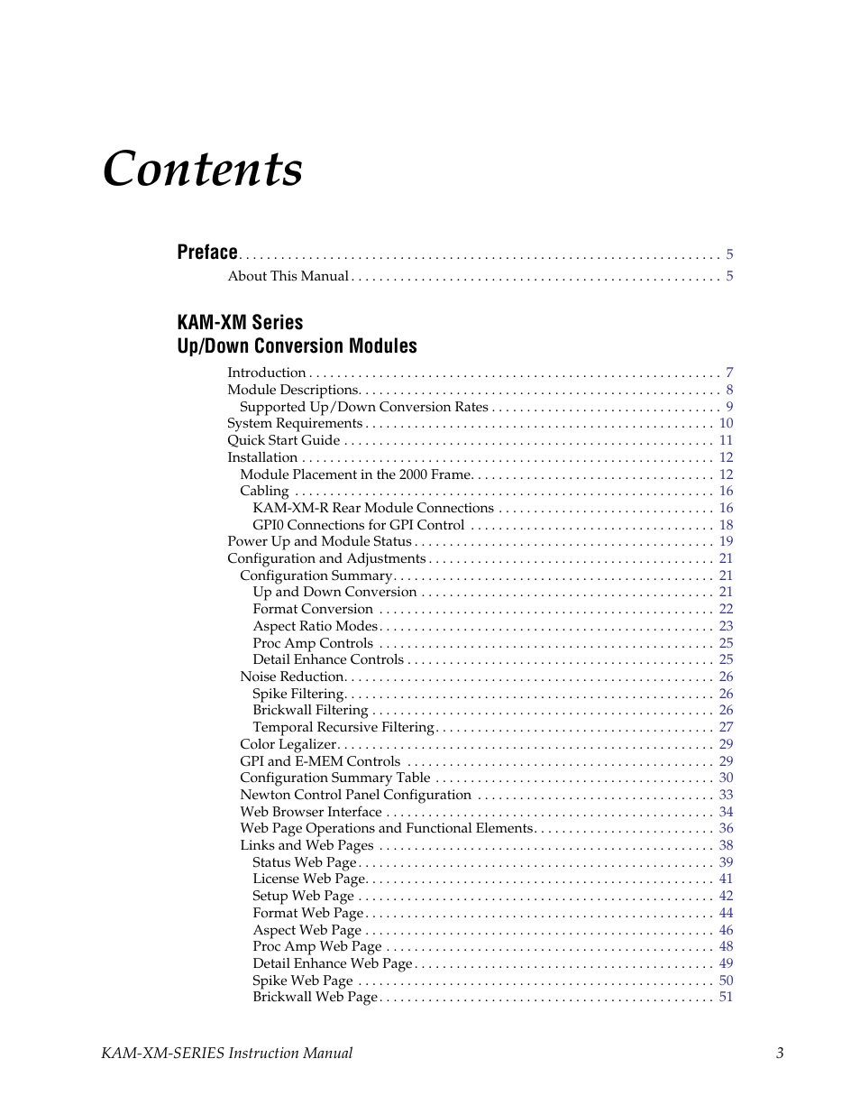 Grass Valley KAM-XM-SERIES v.1.4.1 User Manual | Page 3 / 80