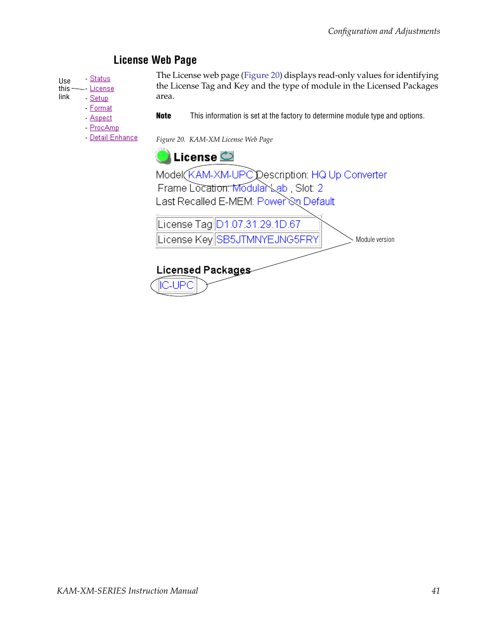 Eports the module type | Grass Valley KAM-XM-SERIES v.1.4.1 User Manual | Page 41 / 80