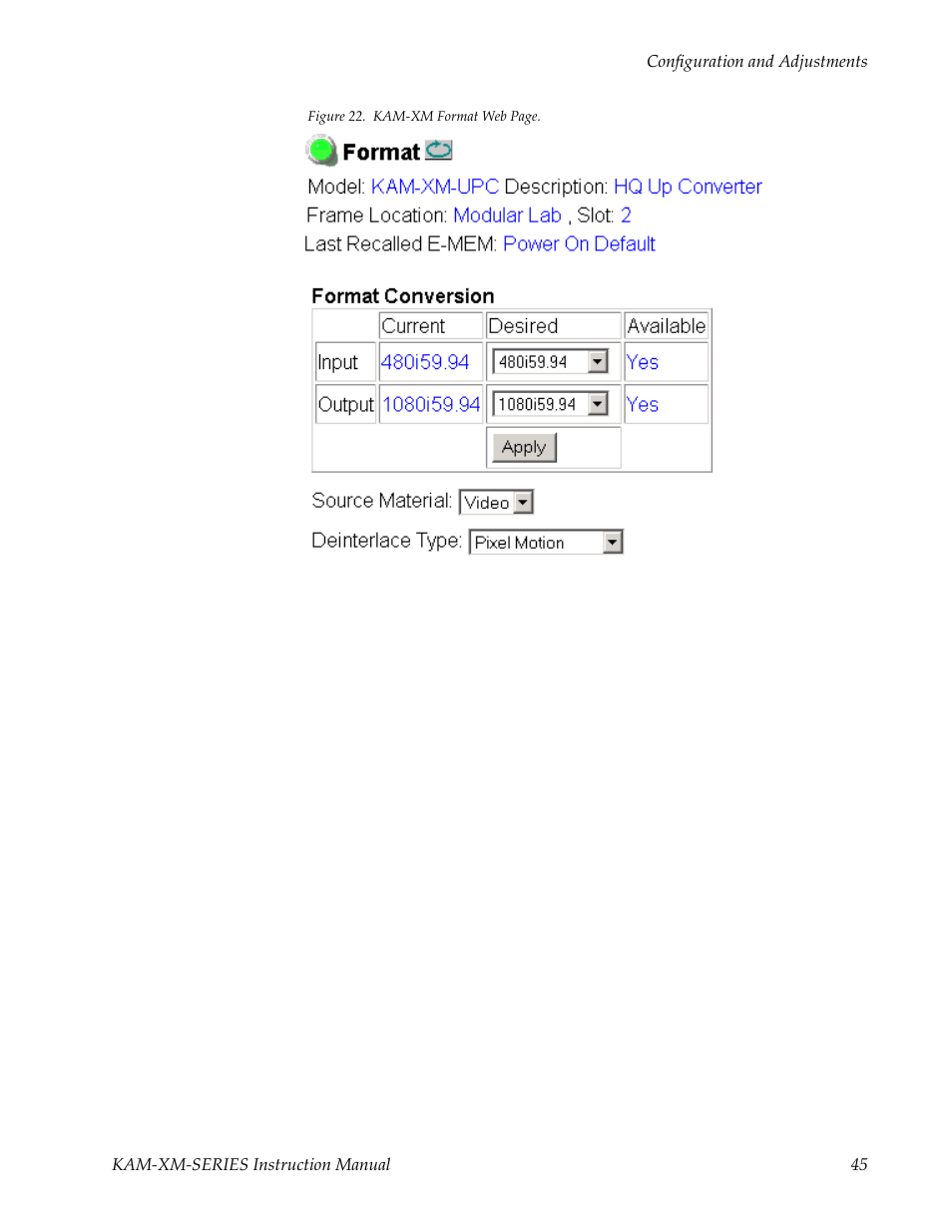 Grass Valley KAM-XM-SERIES v.1.4.1 User Manual | Page 45 / 80