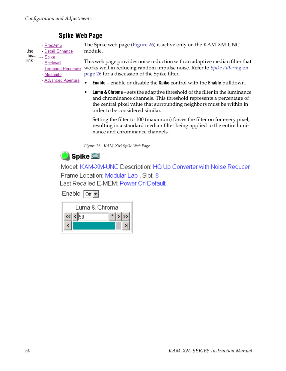 Spike web page | Grass Valley KAM-XM-SERIES v.1.4.1 User Manual | Page 50 / 80