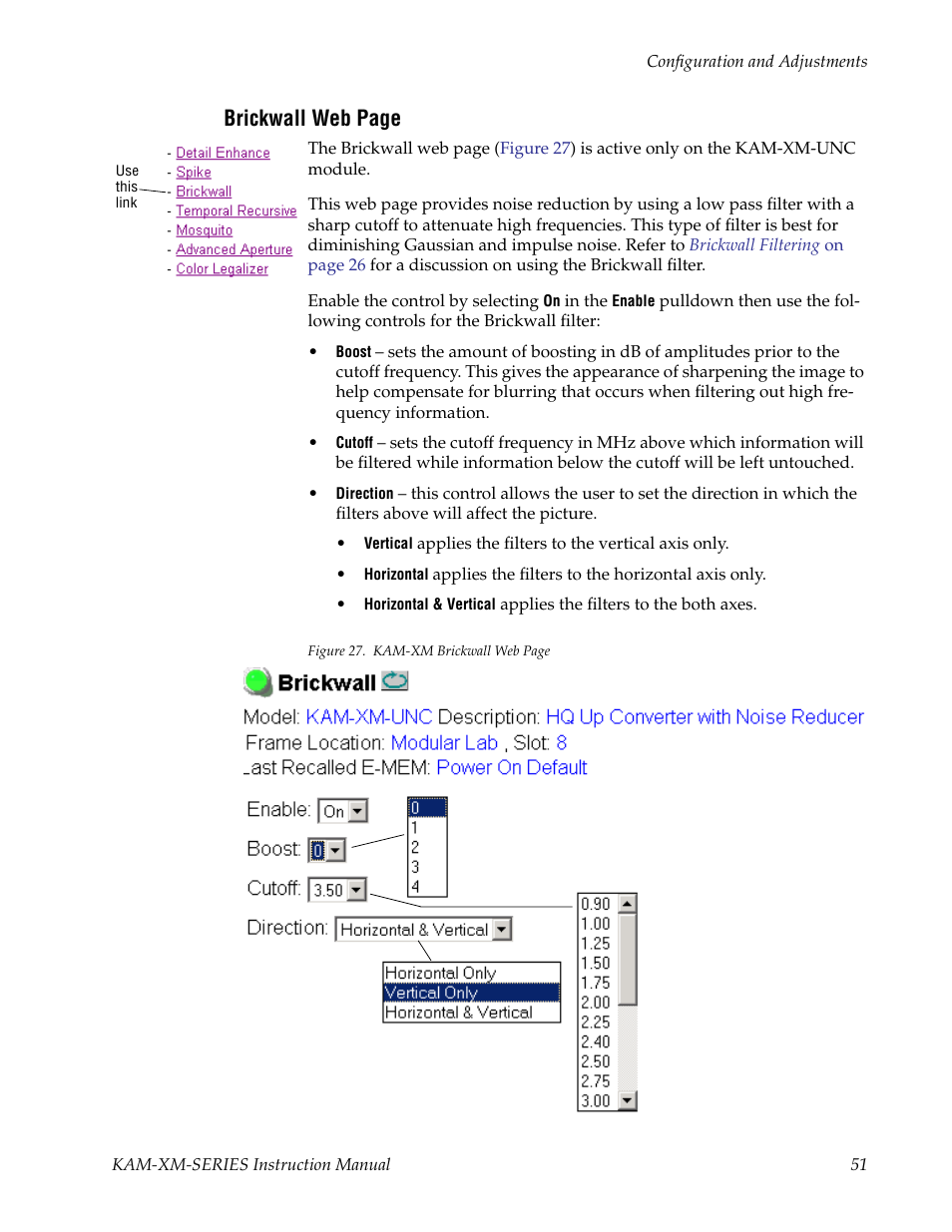 Brickwall web page | Grass Valley KAM-XM-SERIES v.1.4.1 User Manual | Page 51 / 80