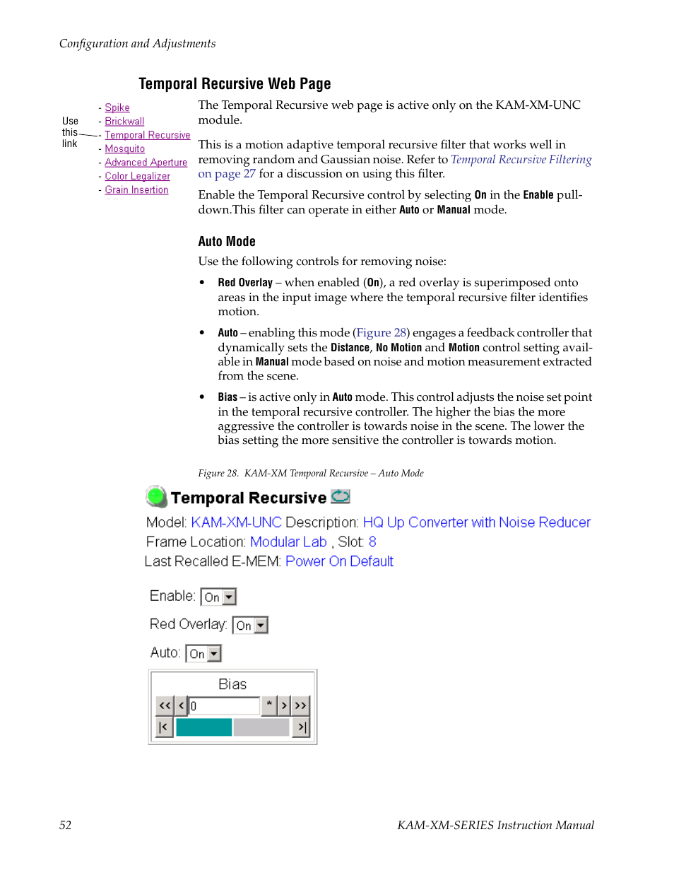 Temporal recursive web page | Grass Valley KAM-XM-SERIES v.1.4.1 User Manual | Page 52 / 80