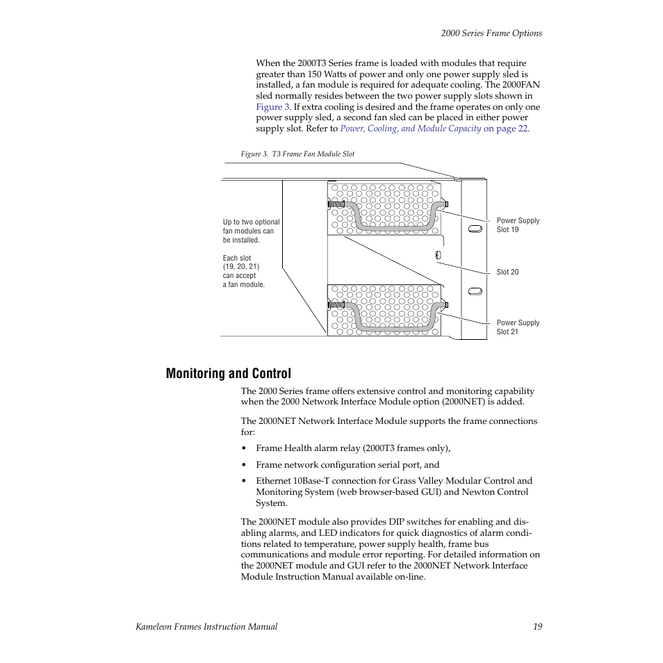 Monitoring and control | Grass Valley 2000T3 User Manual | Page 19 / 50