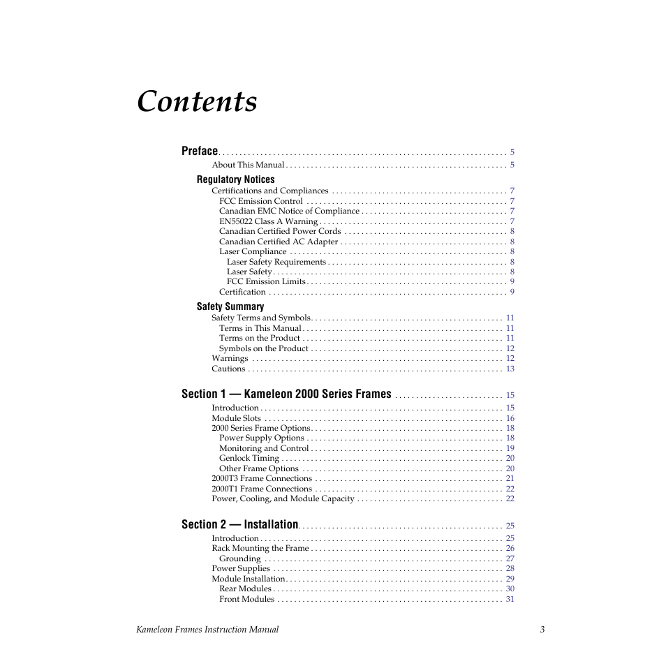 Grass Valley 2000T3 User Manual | Page 3 / 50