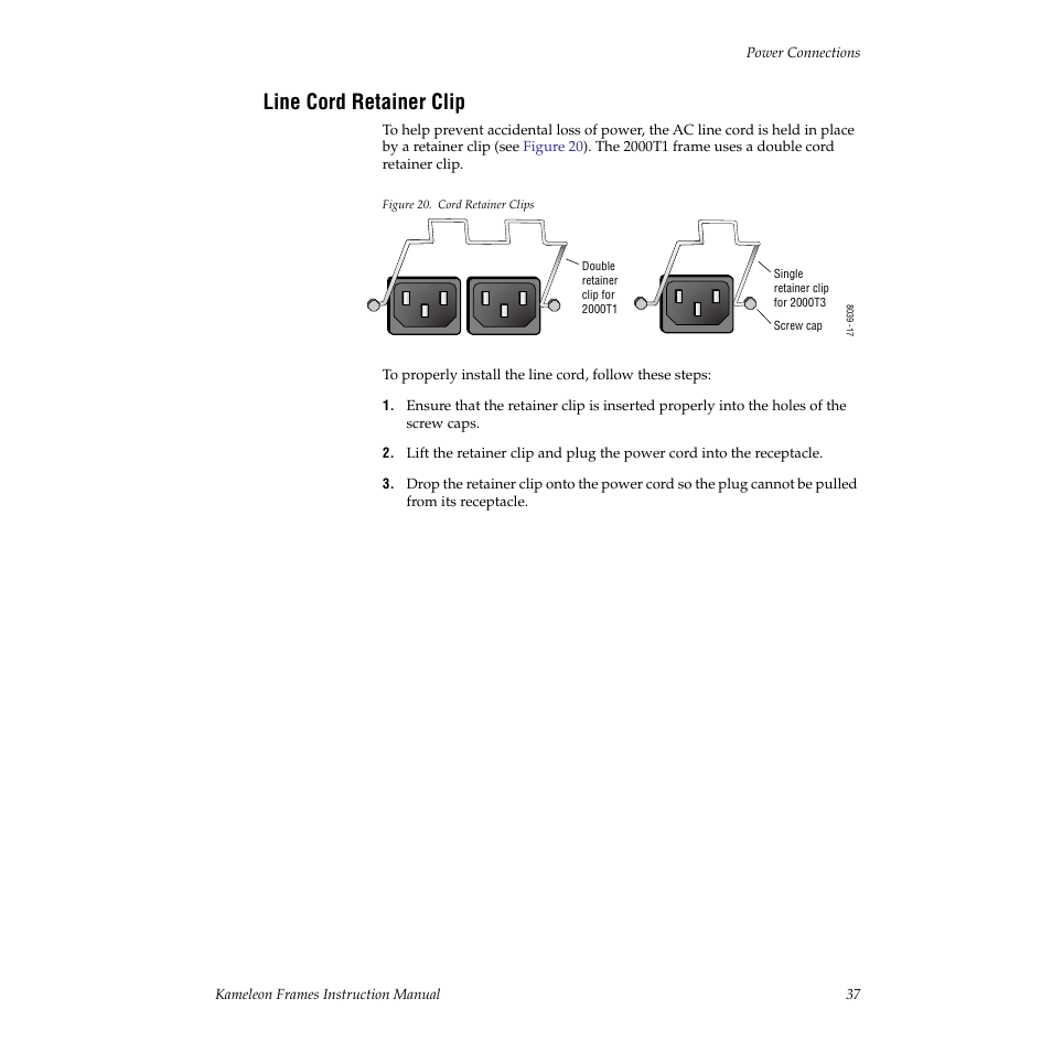 Line cord retainer clip | Grass Valley 2000T3 User Manual | Page 37 / 50