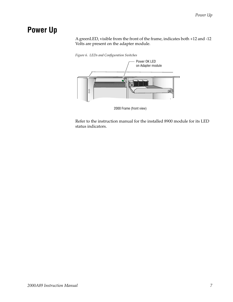 Power up | Grass Valley 2000A89 User Manual | Page 13 / 18