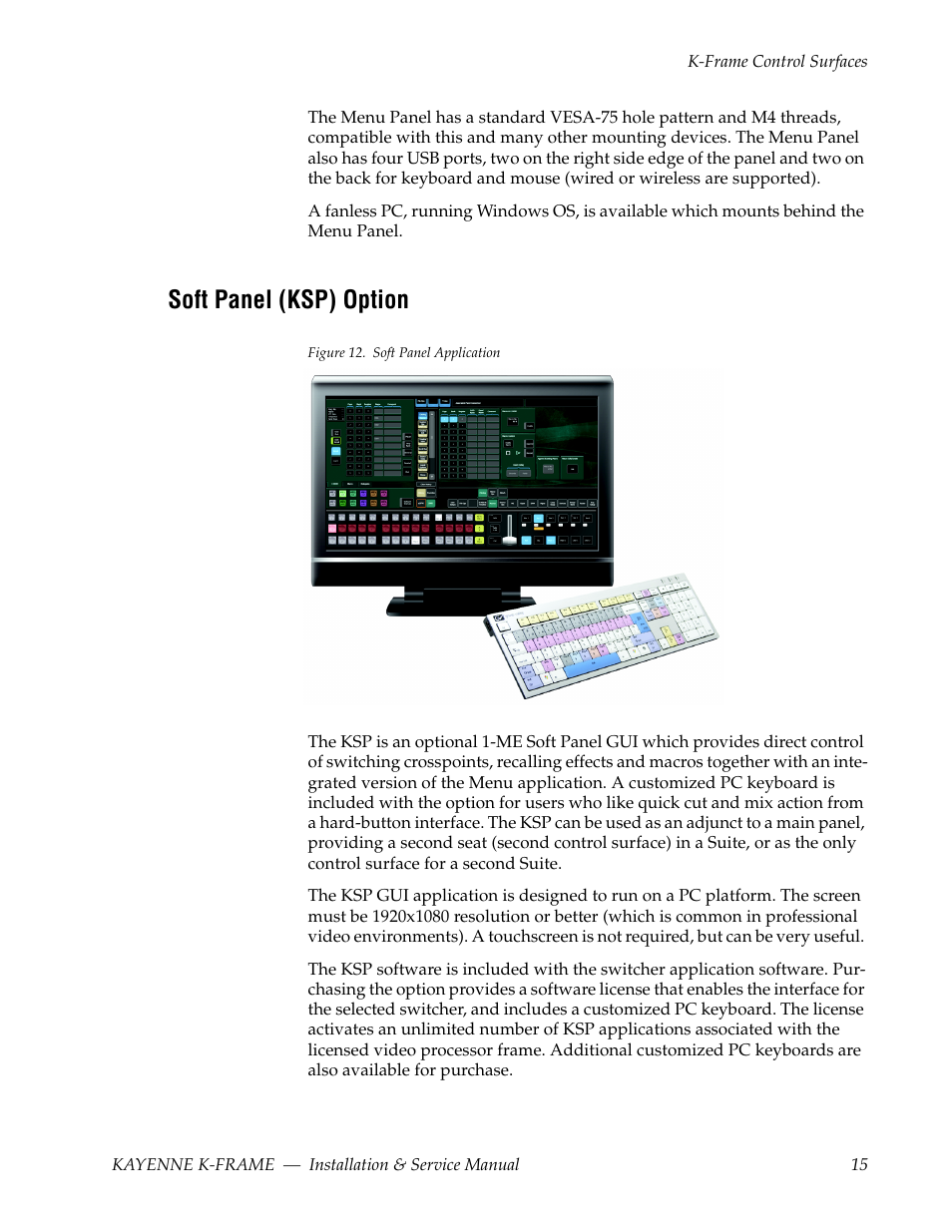 Soft panel (ksp) option | Grass Valley K-Frame Installation Planning Guide User Manual | Page 15 / 62