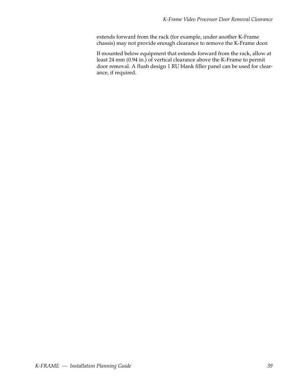 Grass Valley K-Frame Installation Planning Guide User Manual | Page 39 / 62