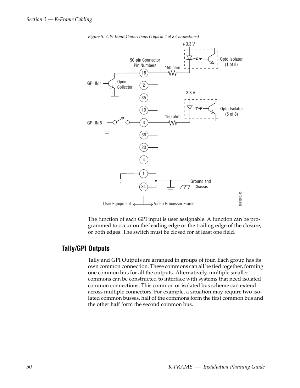 Tally/gpi outputs | Grass Valley K-Frame Installation Planning Guide User Manual | Page 50 / 62