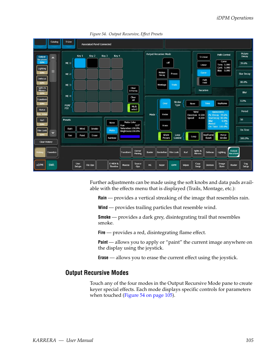 Output recursive modes, Example in, Figure 54 | Grass Valley Karrera Video Production Center v.4.0 User Manual | Page 105 / 370