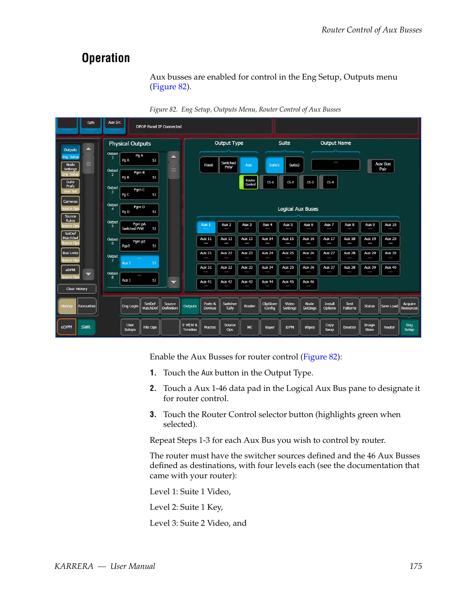 Operation | Grass Valley Karrera Video Production Center v.4.0 User Manual | Page 175 / 370